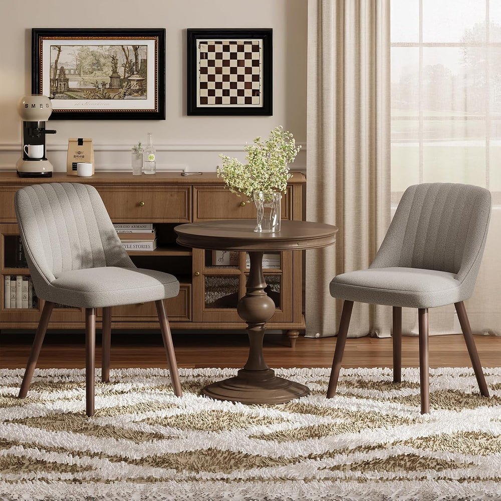 MALOL Upholstered Dining Chairs Set of 2, Modern Fabric Kitchen Chairs with B...