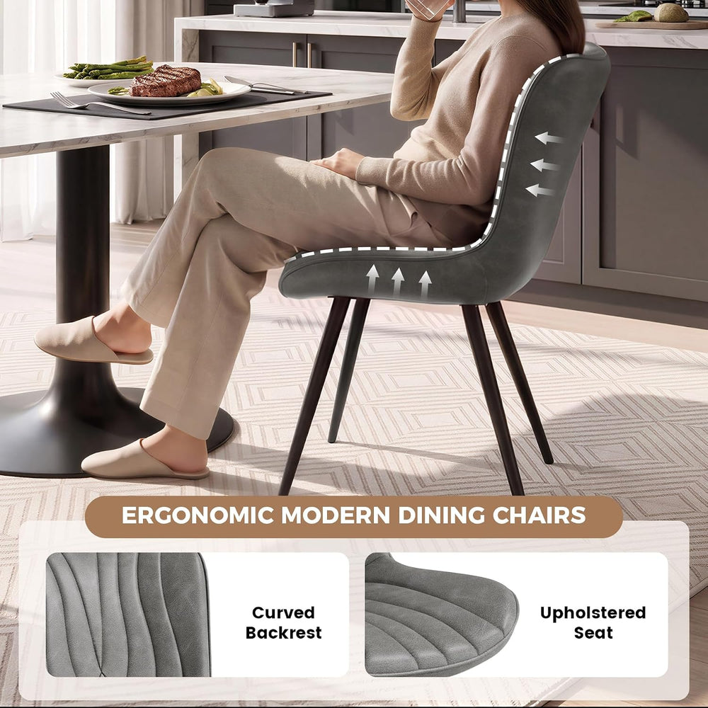 Modern Dining Chair, PU Leather Dining Room Chairs Set of 6