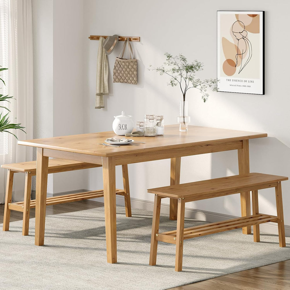 VINGLI Solid Wood Dining Bench 39" Wooden Bench for Entryway, Bedroom, K...