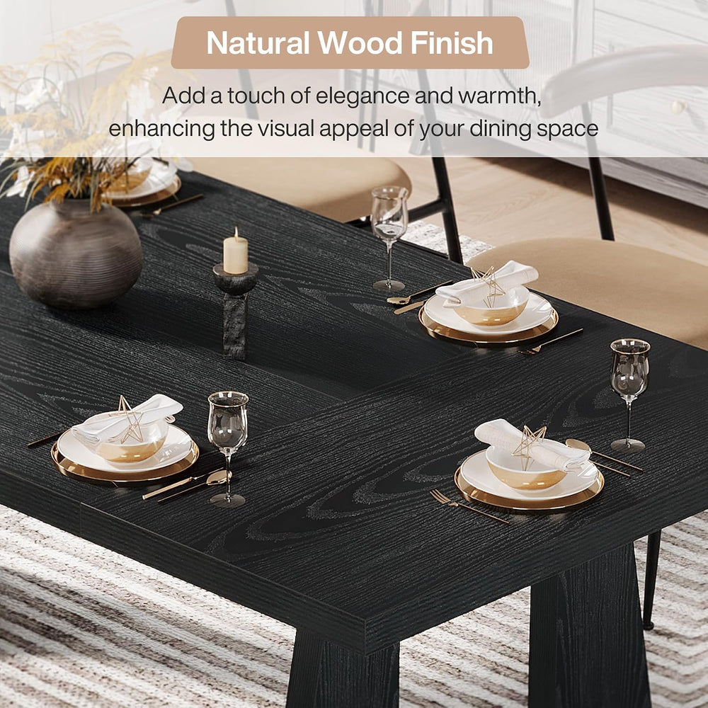 Tribesigns Large Dining Table for 6-8 People, 70.9-Inch Wood Rustic Rectangul...