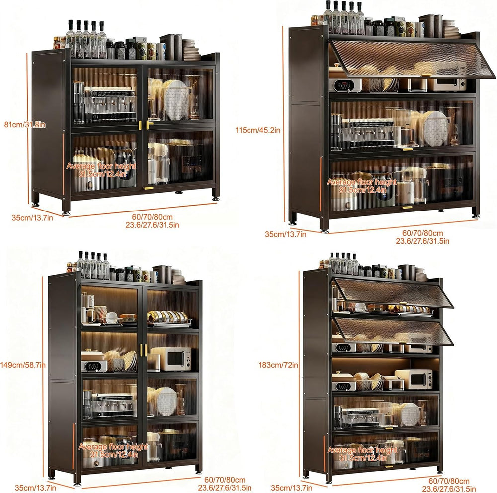 Storage Cabinet, Farmhouse Pantry Storage Cabinet with Sliding Barn Doors, Co...