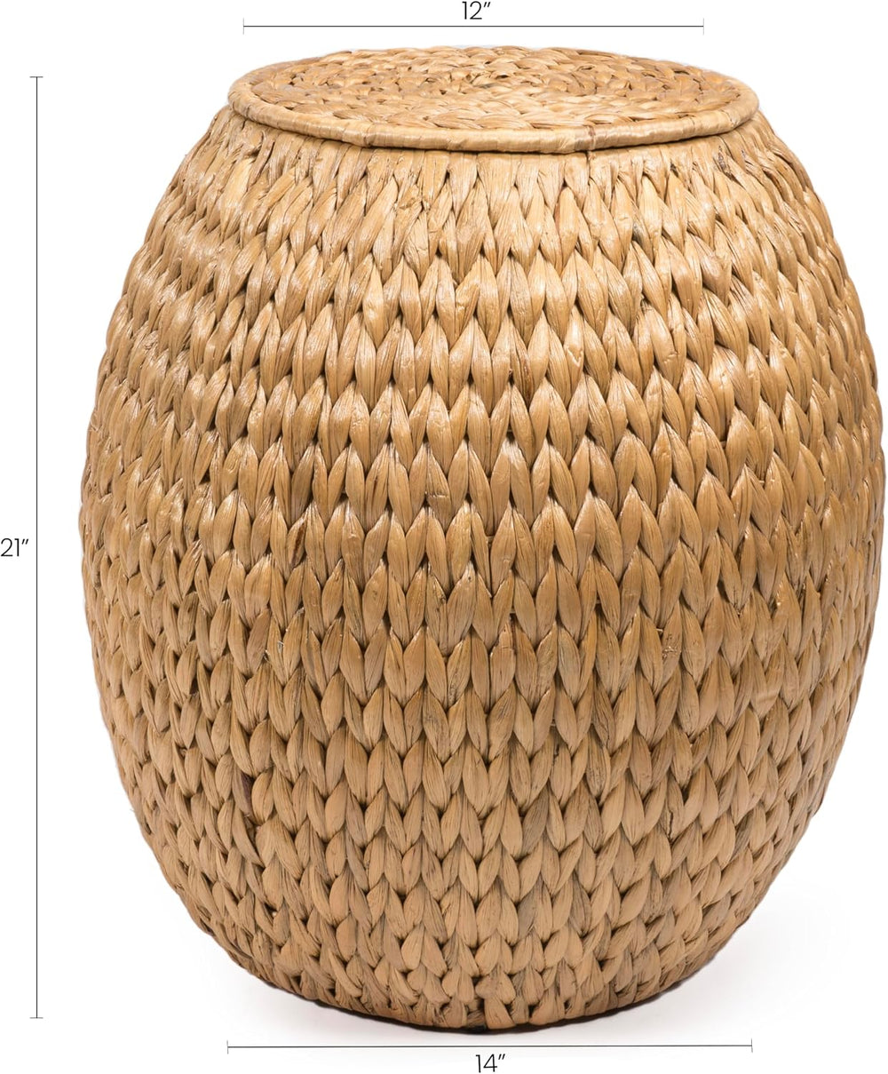 Eyely SSL1000A Noel 17" Bohemian Handwoven Hyacinth Barrel Wicker Storag...