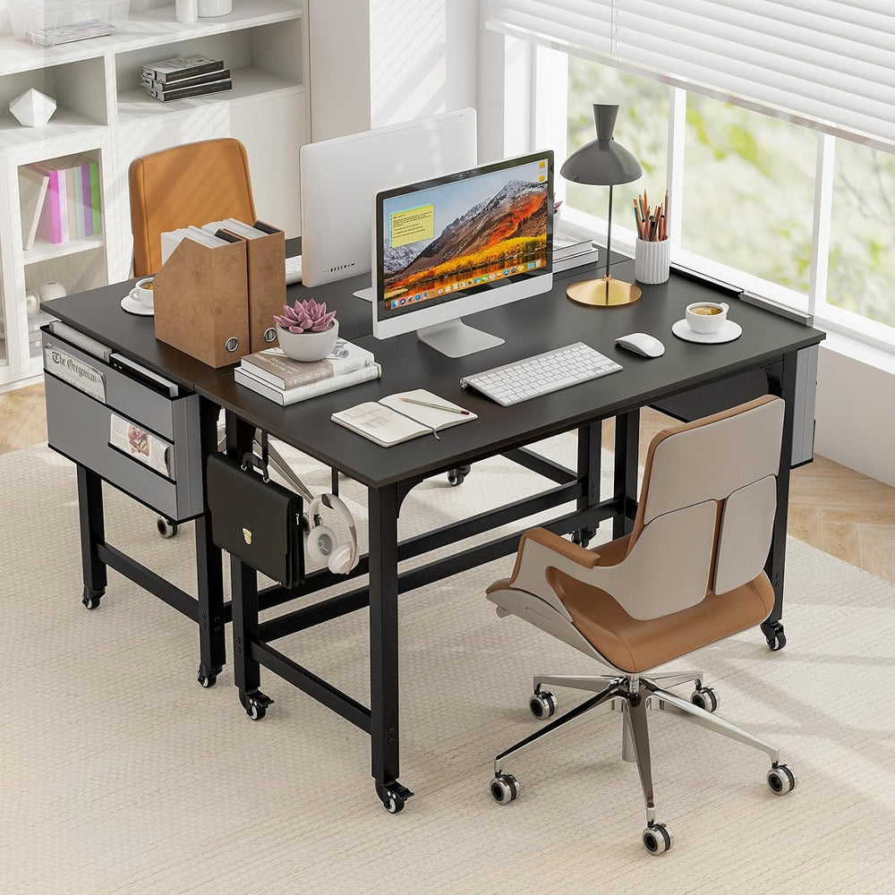 Tangkula Conference Room Table Set of 2, Mobile Computer Desk