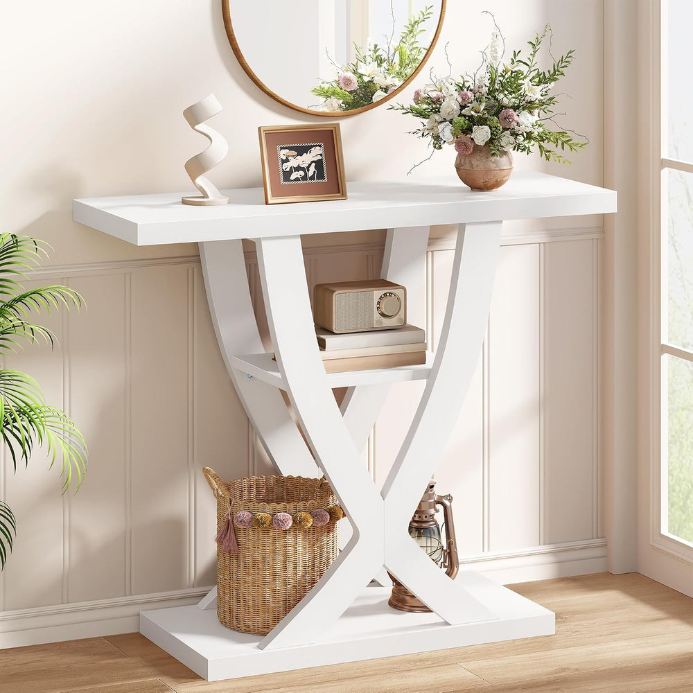 FAVOOSTY 39.4" Entryway Table, 3 Tier Hallway Table, Console Tables for ...