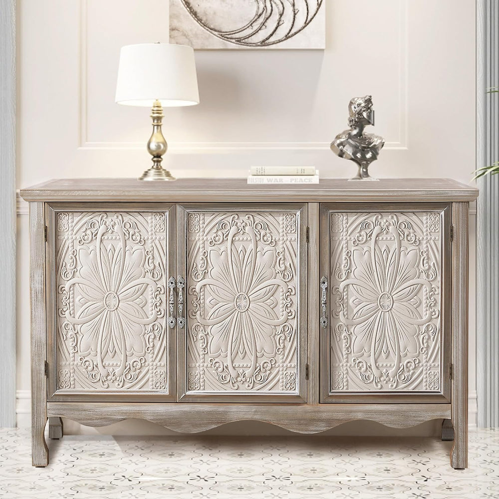 RoyalCraft Farmhouse Sideboard Buffet Cabinet with Storage, 49" Solid Wo...