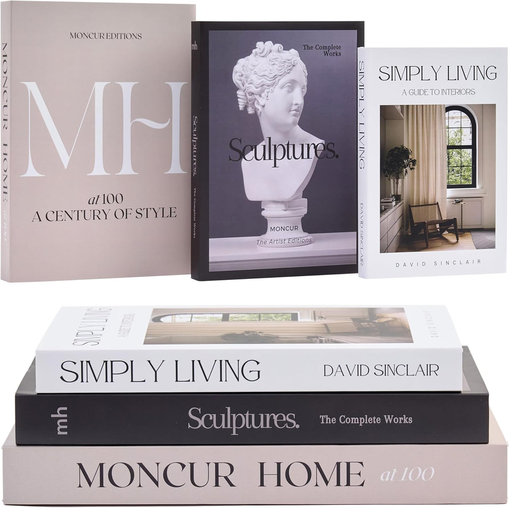 Decorative Coffee Table Books, Set of 3, Real Pages, Mid Century Modern