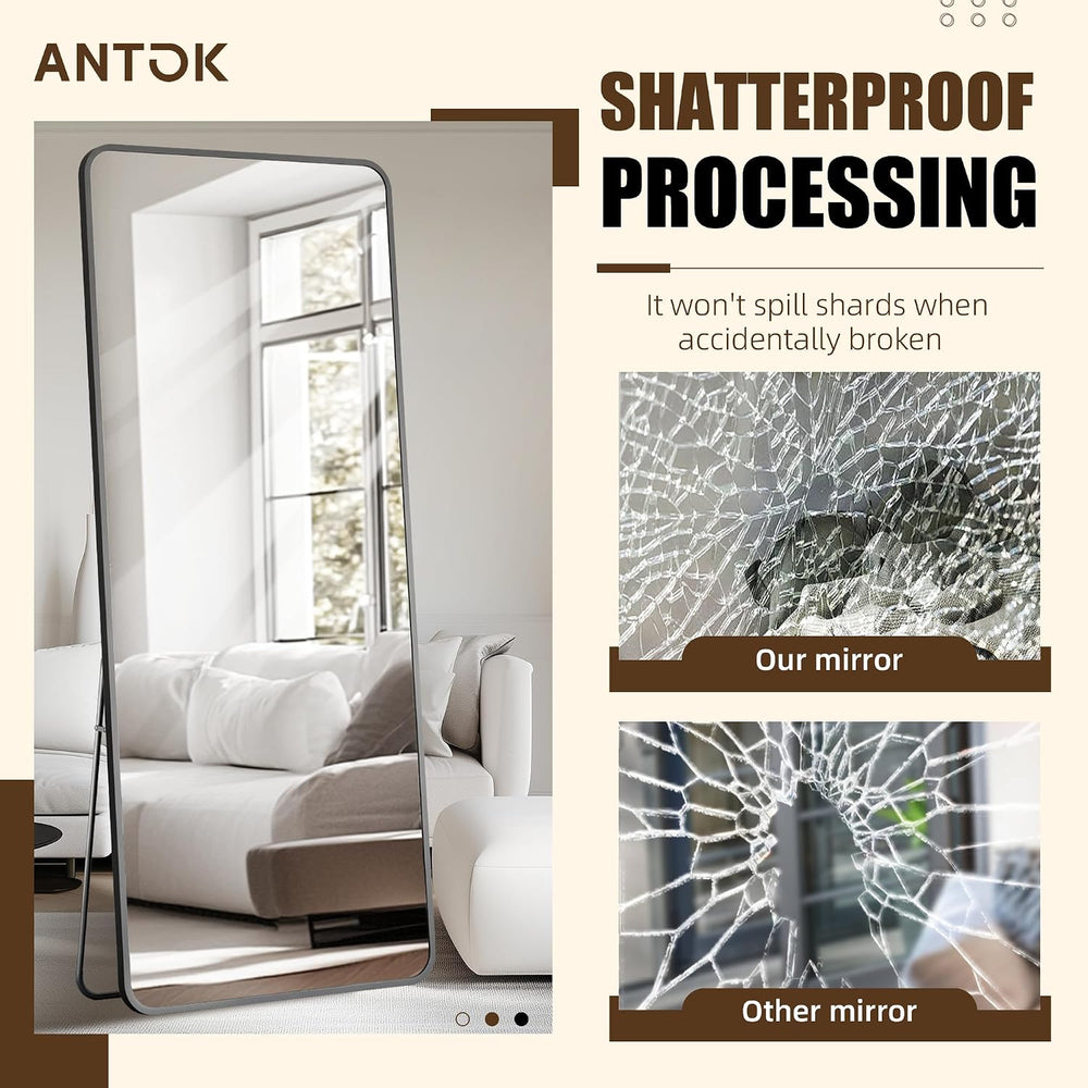 Antok Over The Door Mirror Full Length, 58'' x 21''Wall Mount...