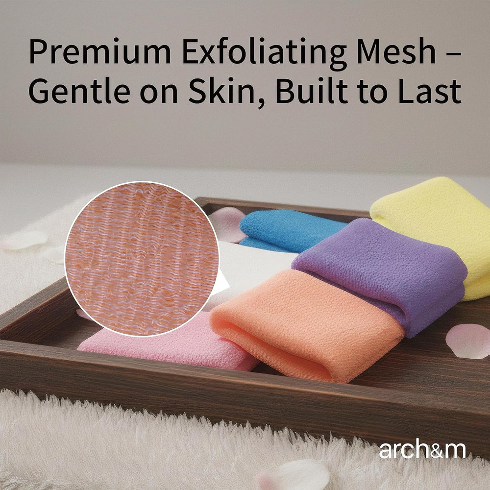 Exfoliating Washcloth 12 Pack, Peach Purple Pink
