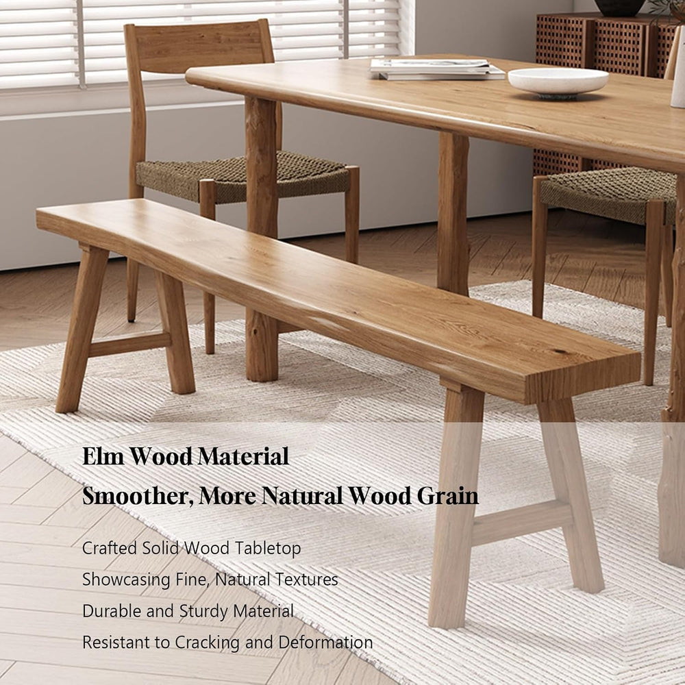 Farmhouse Wooden Bench, Long Rustic Indoor Storage Bench for Entryway, Narrow...