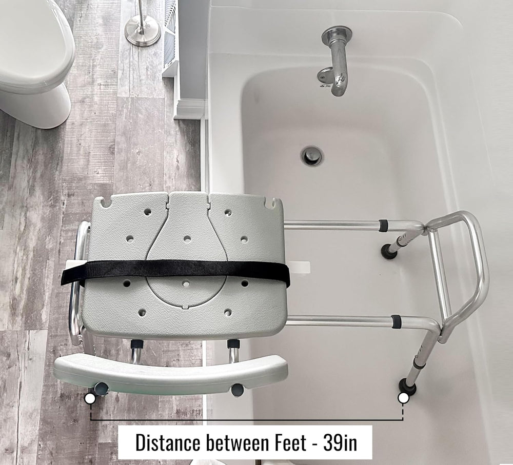 DMI Tub Transfer Bench and Shower Chair with Non Slip Aluminum Body, FSA Elig...
