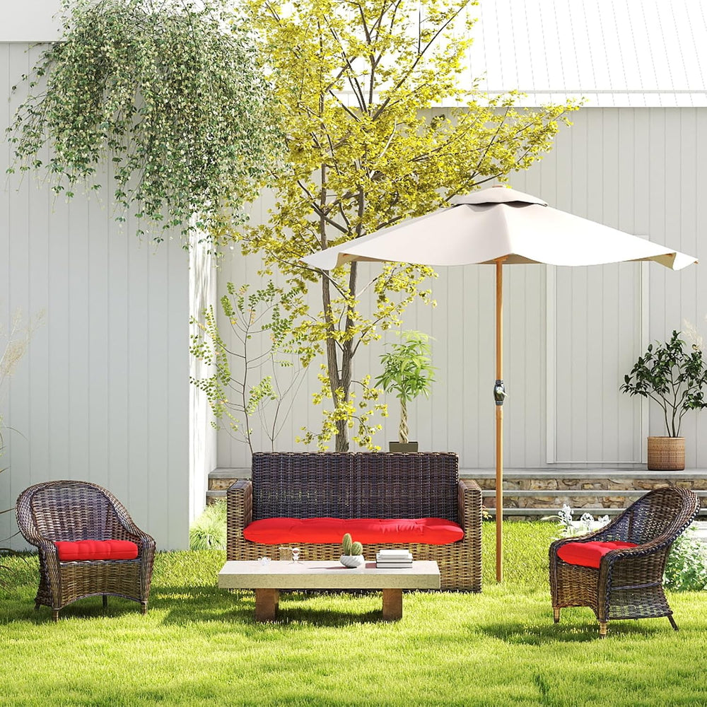 Outdoor Chair Cushions 22x22x4 Inch Set of 2, Red