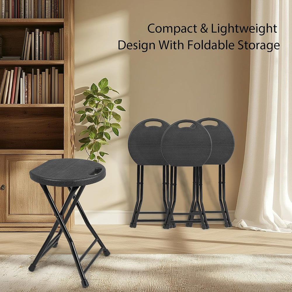 COOZMENT Folding Stool with Handle, Folding Chair,Folding Bar Stool with Non-...