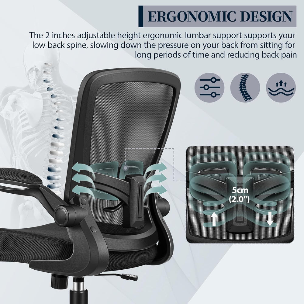 FelixKing Office Chair, Ergonomic Comfy Desk Chair with Flip-up Armrests | Ad...