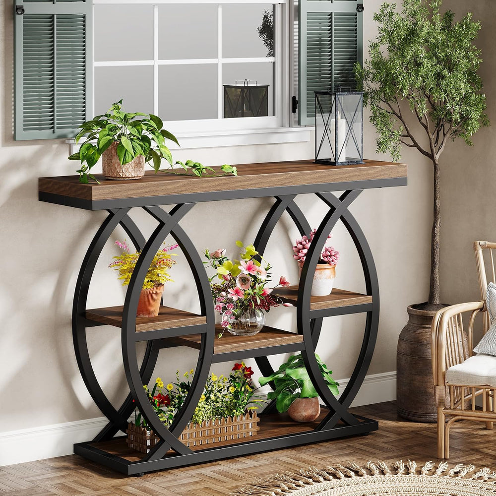 Tribesigns 39.4" Console Table, Sofa Table, Accent Tables, Rustic Brown ...