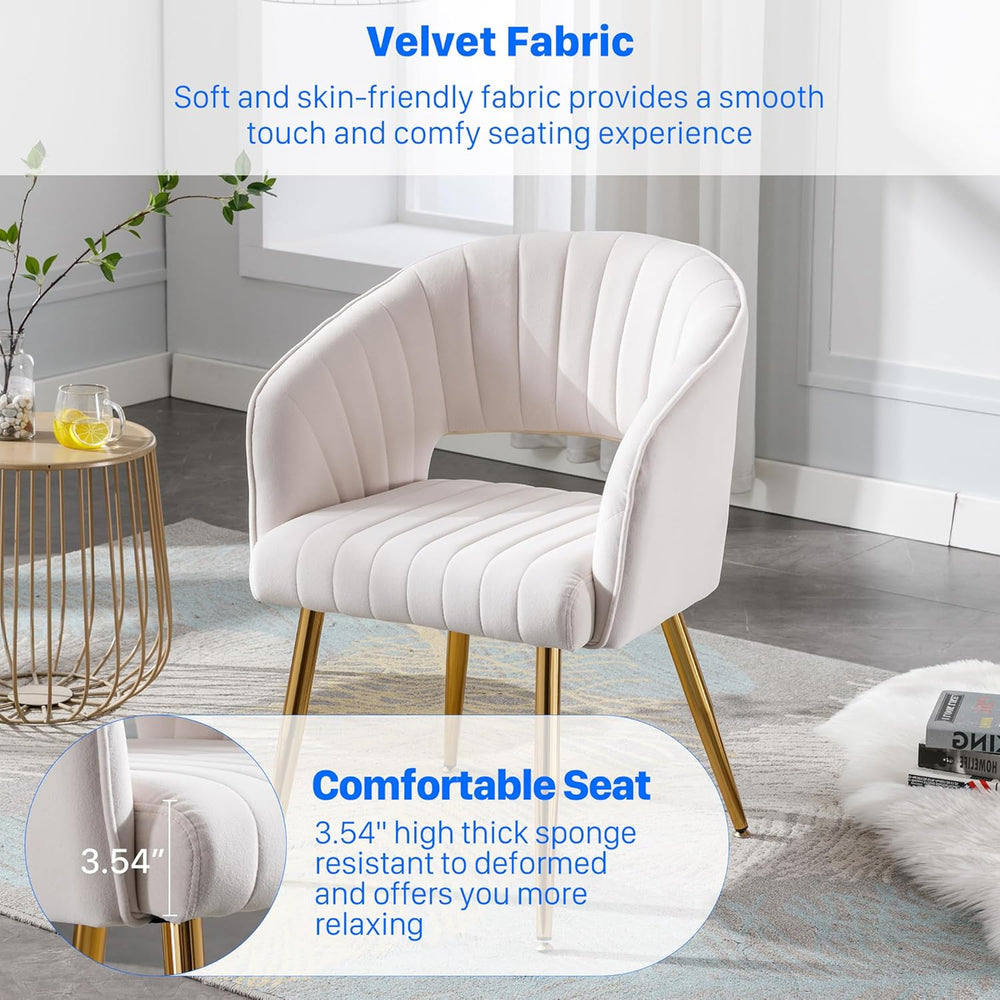 KCC Modern Velvet Desk Chair Accent Armchair Upholstered Tufted Chairs Dining...