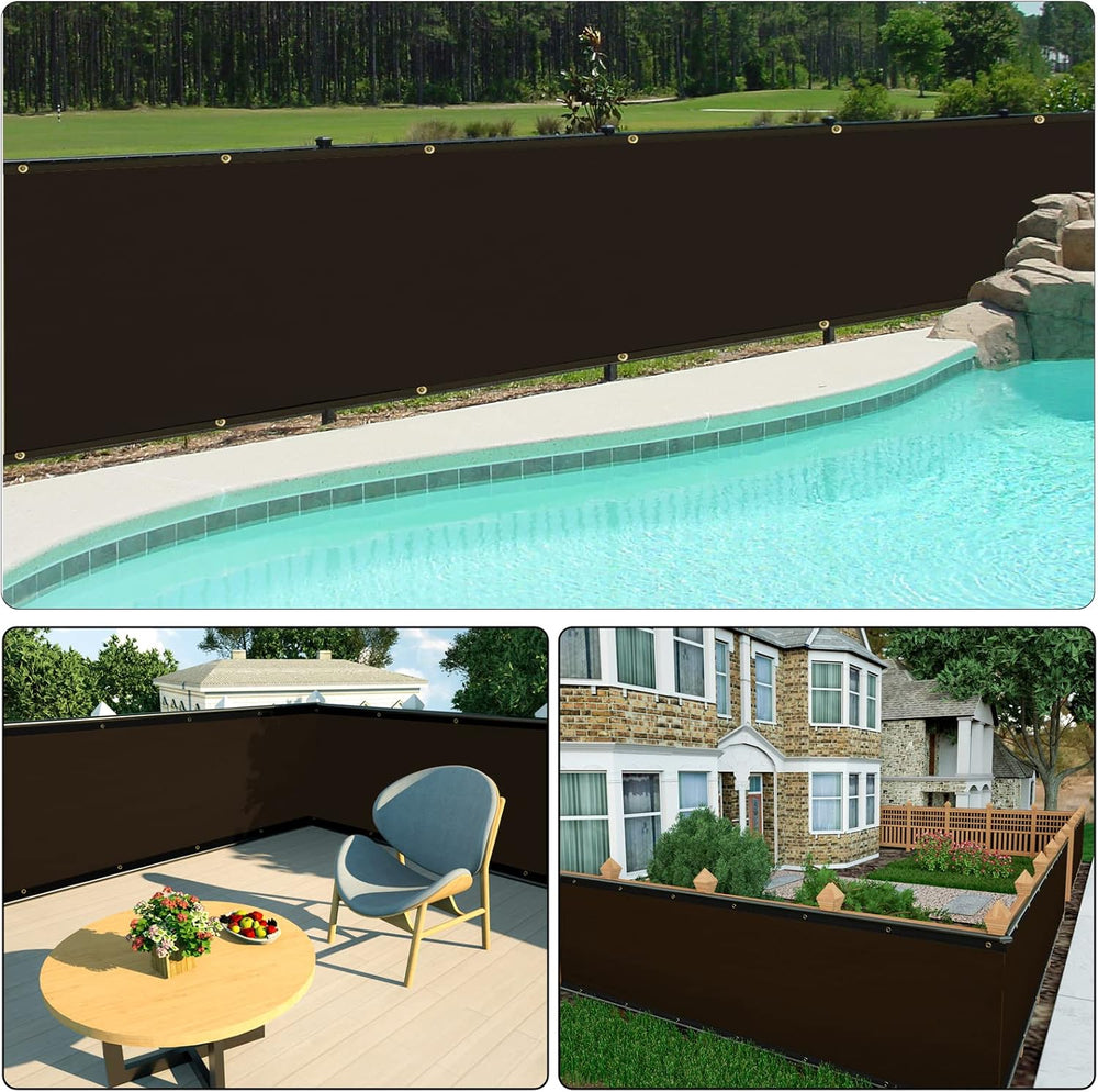 UPGRADE Privacy Screen 4' x 25' Fence Commercial Shade Cover with Bra...