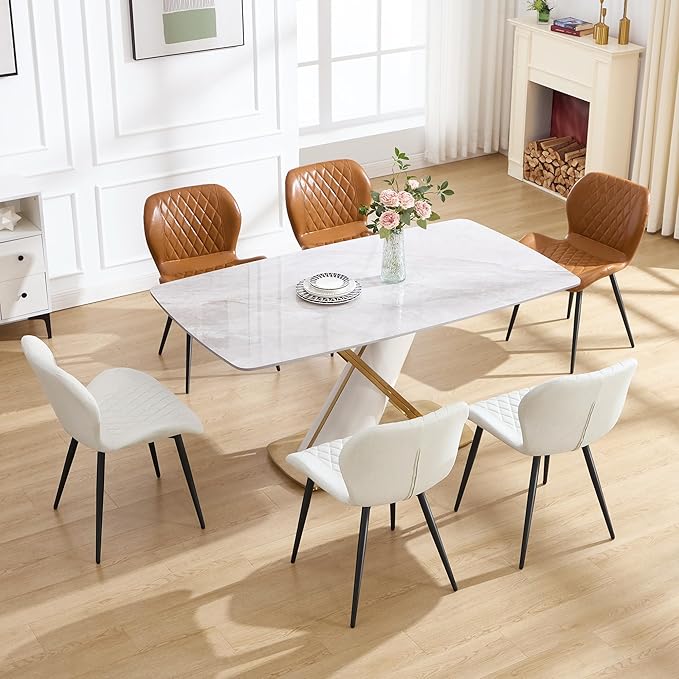 Dining Chair, Comfy Modern Dining Chairs with Thick Cushions, Upholstered Fab...