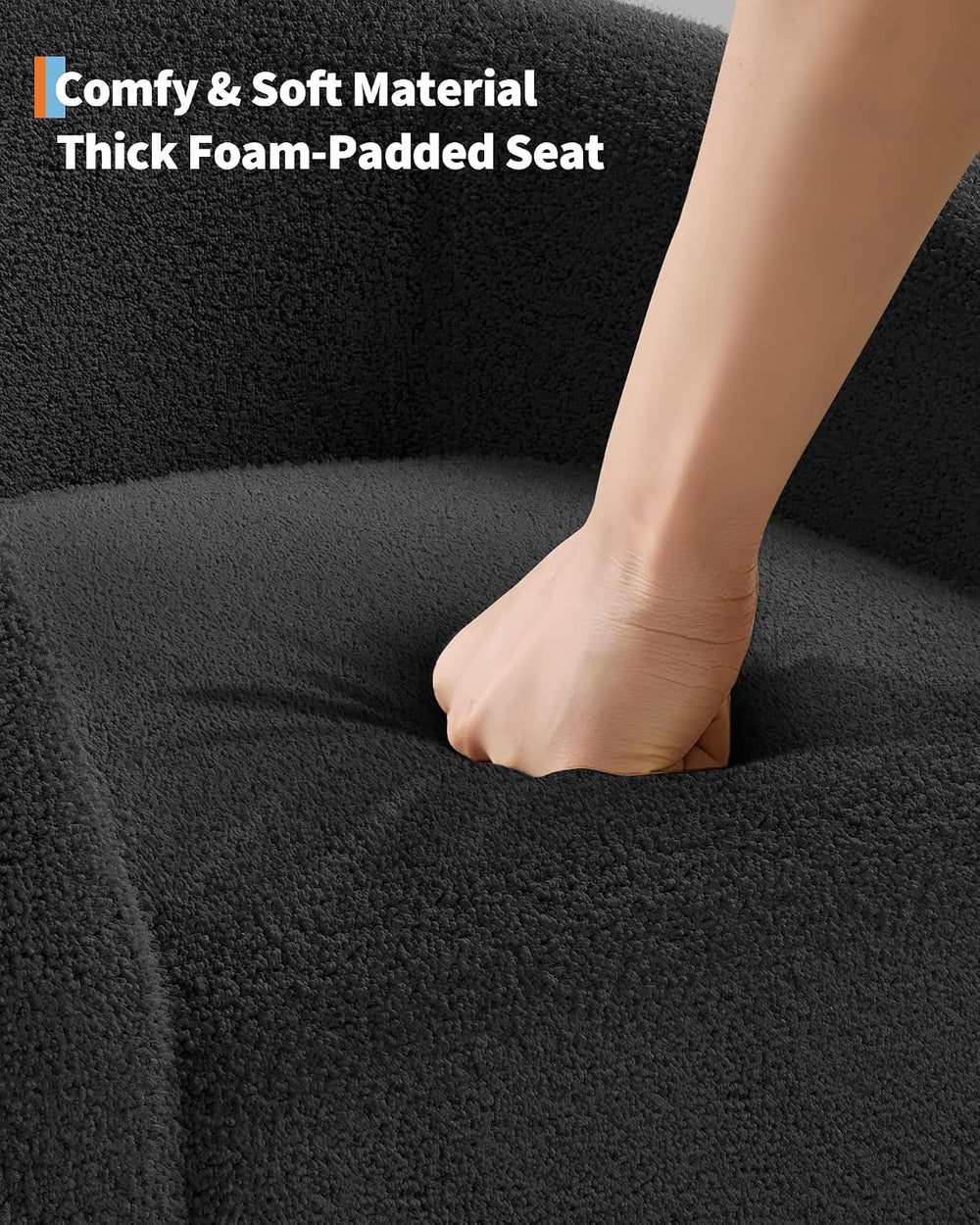 GarveeHome Accent Chair Barrel Boucle Chair Sherpa Armchair Club Chair Suitab...