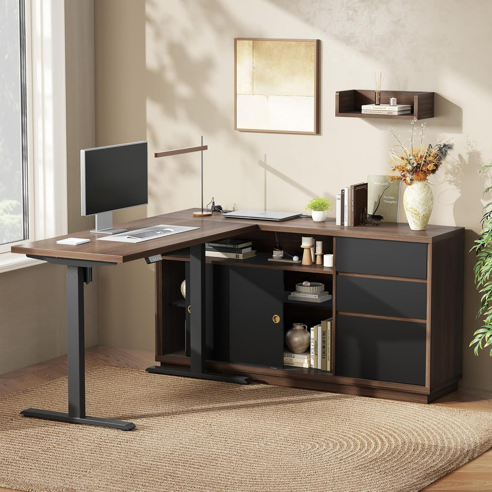 ModernMate 60" File Cabinet with 3 Drawer, Large Storage Sideboard, Fili...