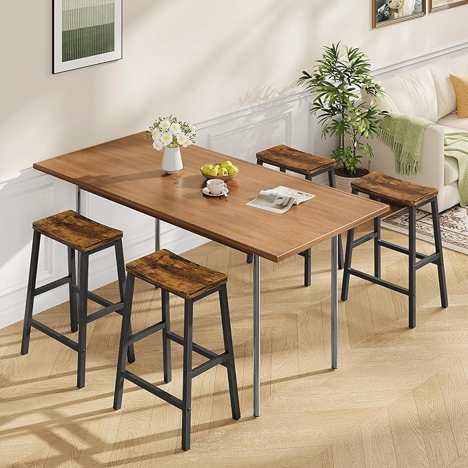 HOOBRO Bar Stools Set of 4, Counter Height Bar Stools, 23.6'' Bar Cha...