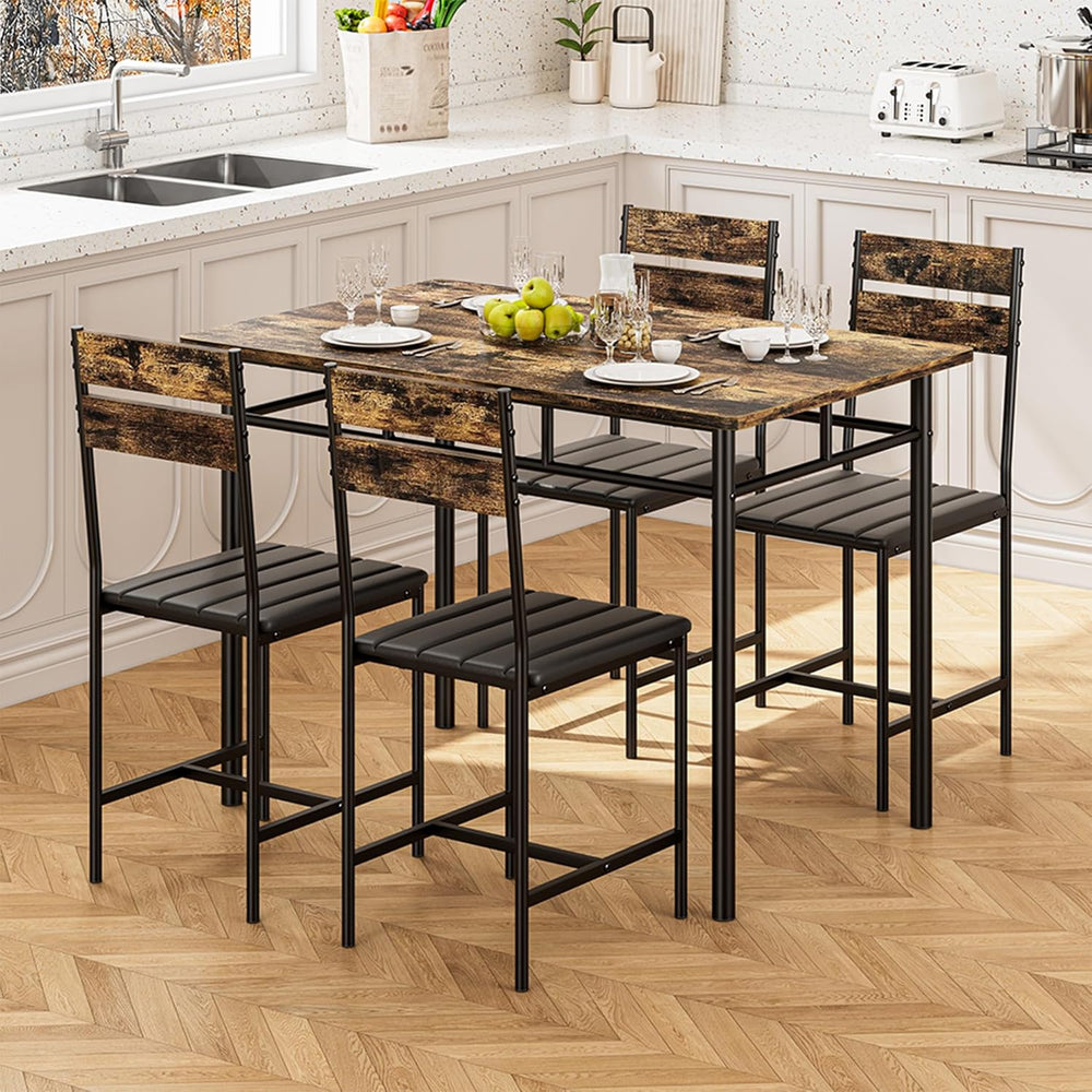 Kitchen Table Chairs Set of 4, 5-Piece Modern Dining Table Set | Kitchen Tabl...