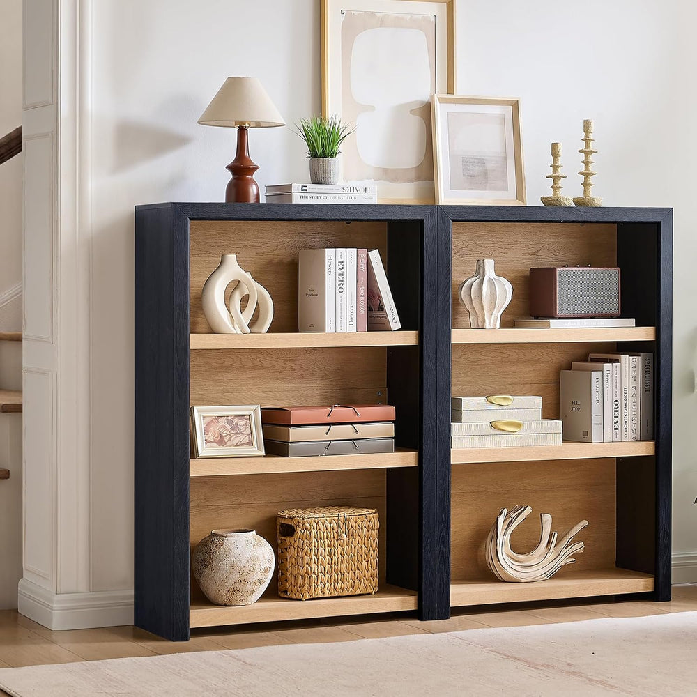 Book Shelf, 3-Tier Bookshelf with Adjustable Shelves,Free Standing Modern 48&...