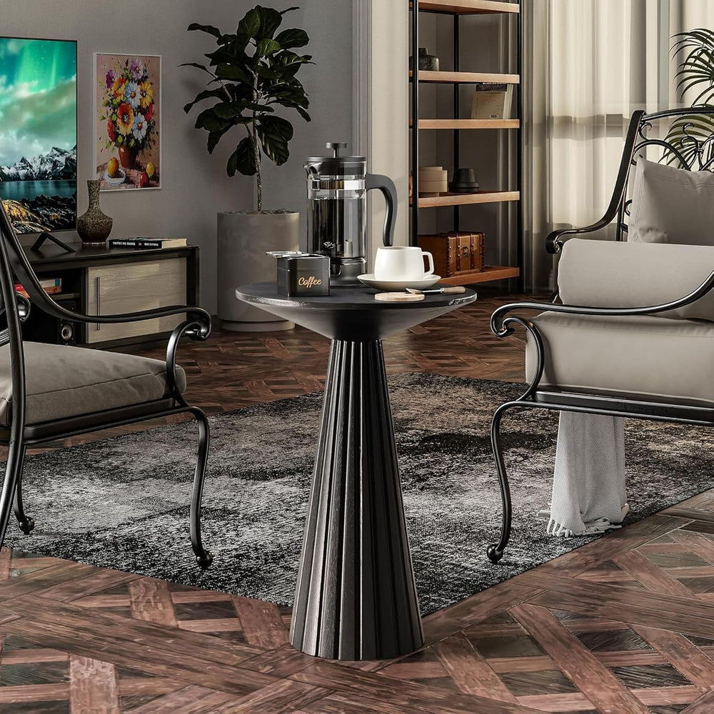 COZAYH Pedestal Small Drink Table Round Martini Table Wood Plant Stand End Ta...