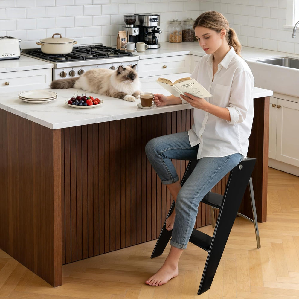 HOTEAGLE Modern Folding Chair - Multifunctional Design Doubles as Step Stool ...