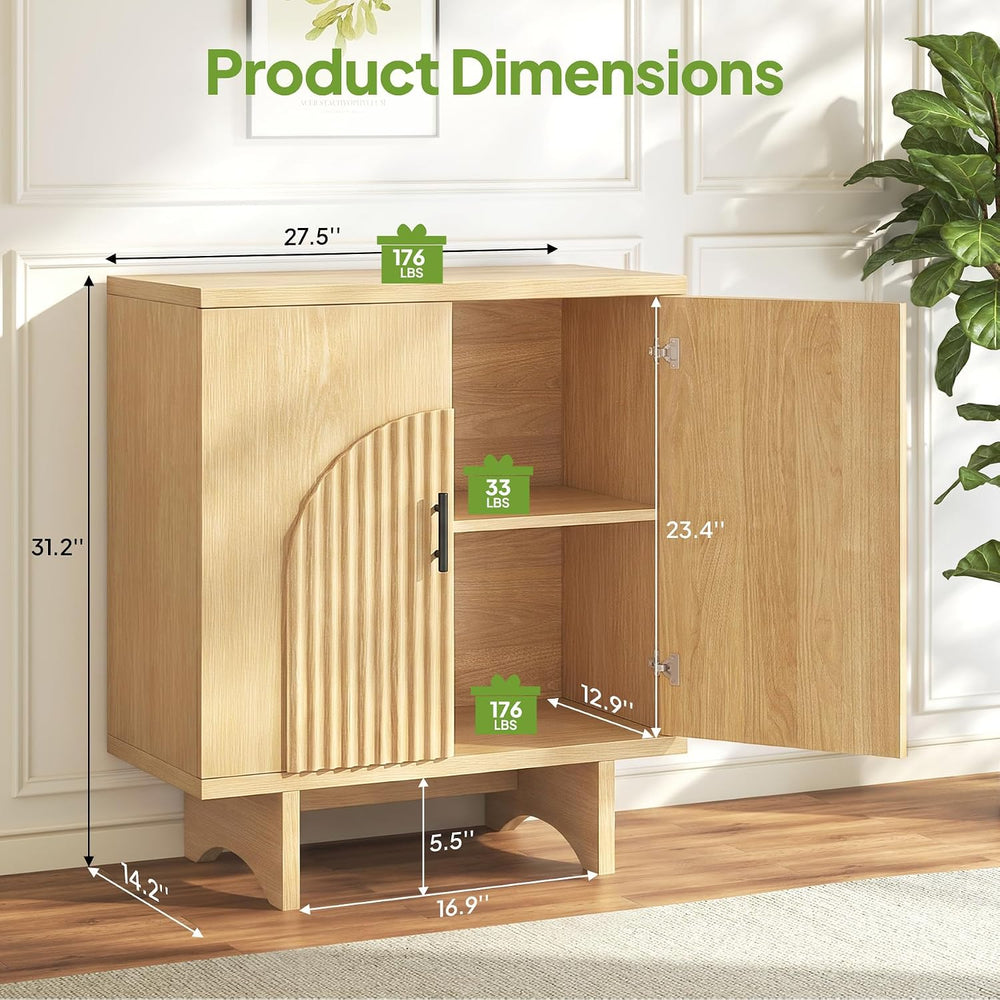 Welzona Sideboard Buffet Cabinet With Storage, Accent Cabinet, Natural