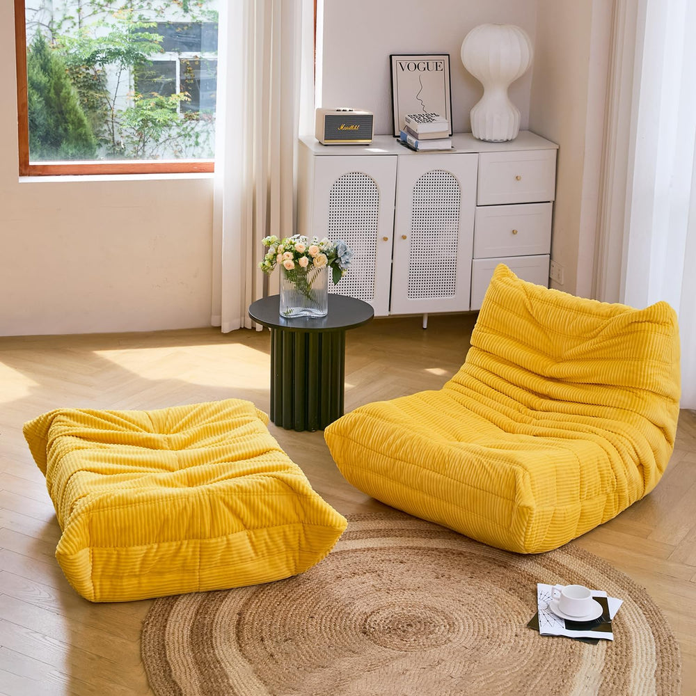 N&V Ottoman for Fireside Chair and Sofa, Soft Premium Corduroy,Foam Ottom...