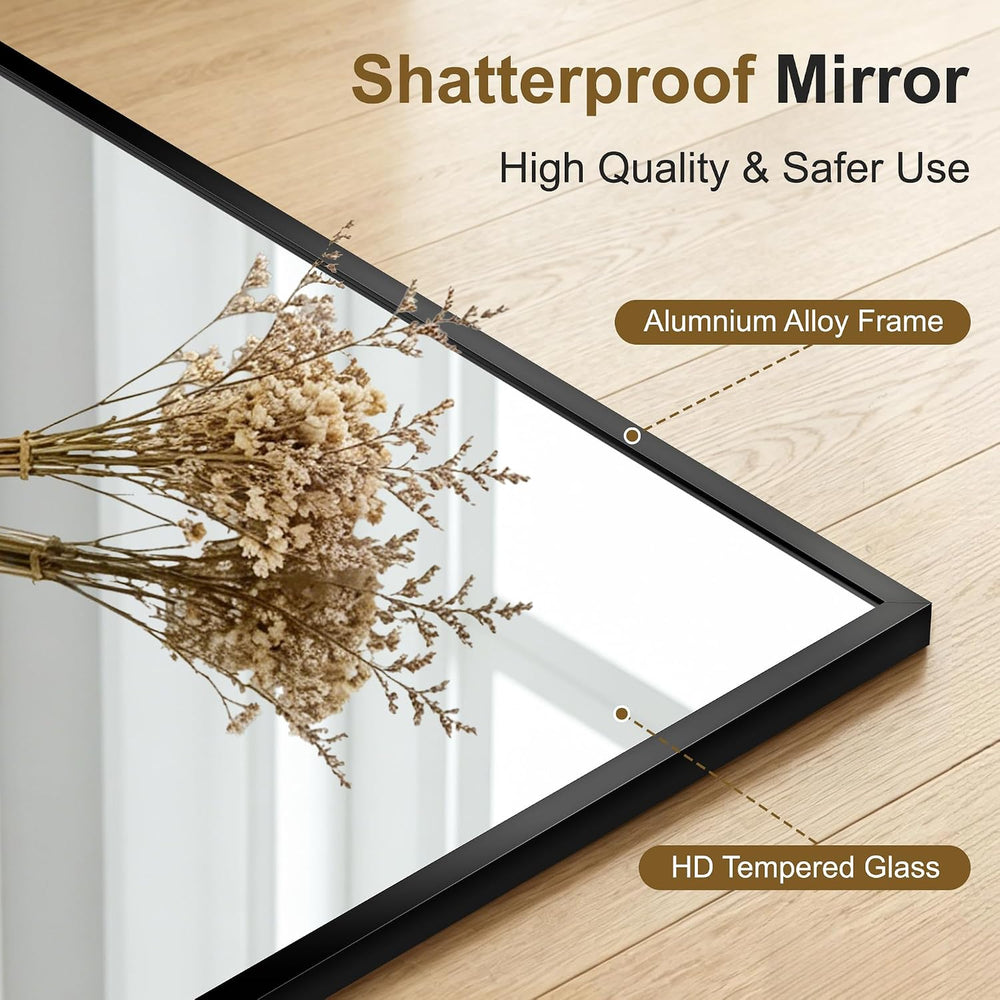 Bathroom Vanity Mirror for Over Sink, 30x20 Inch Matte Black Mirror
