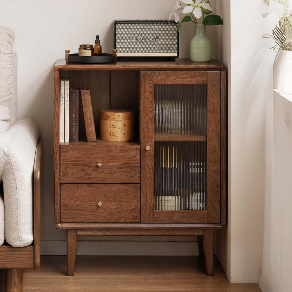Mid-Century Modern Solid Wood Accent Cabinet 25.6" W x 15.7" D x 31...