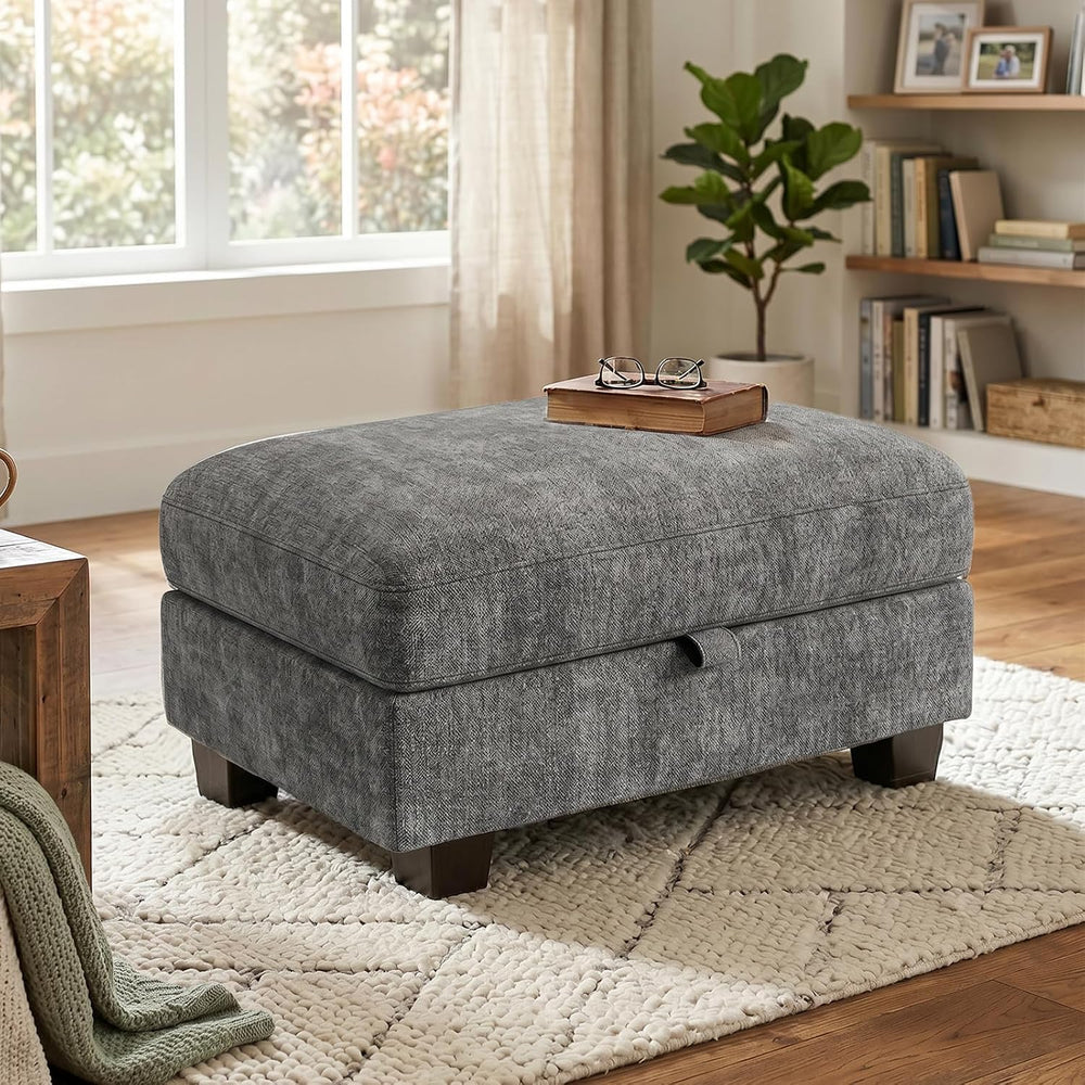 Ottoman Sofa, Modular Sectional Cloud Sofa with Storage Ottoman, Chenille Dee...