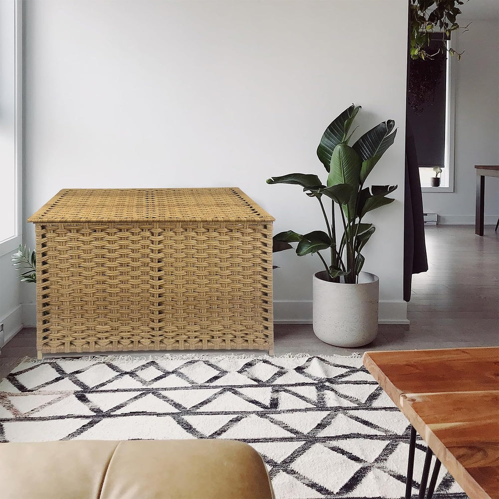 Wicker Storage Trunk, Large Storage Basket with Lid,Rural Natural | Handwoven...
