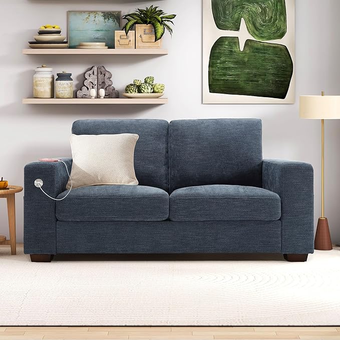 Hanherry 70" Loveseat Sofa for Living Room, Modern Comfy Couch with Medi...