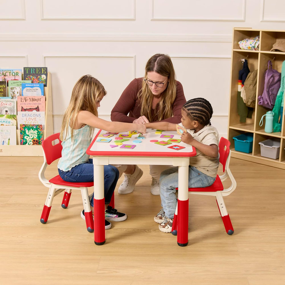 ECR4Kids Classroom Adjustable Chair, Flexible Seating, Red, 2-Pack