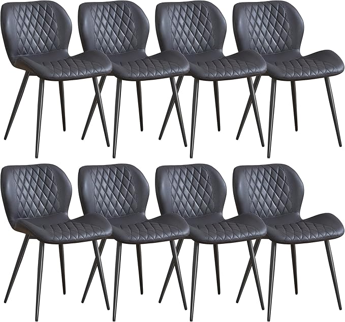 Dining Chairs Set of 8, Comfy Modern Dining Chairs with Thick Cushions, Uphol...