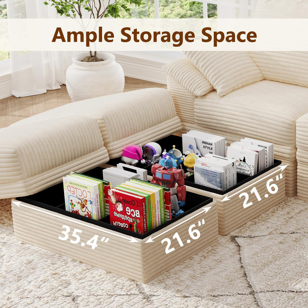 71" Modular Sectional loveseat Sofa Boneless Couch with Storage,2 Seat C...