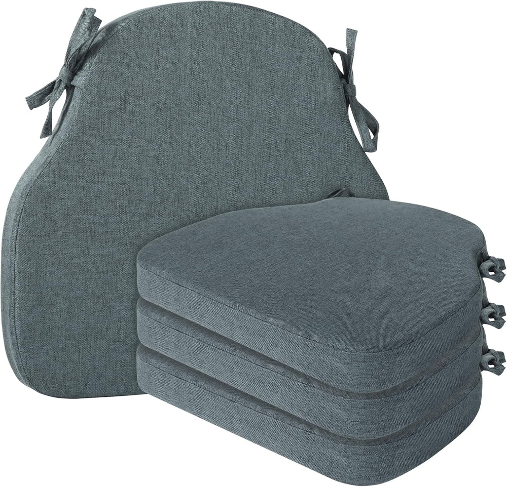 Dark Grey Winsor Chair Cushions Seat Pads with Ties Set of 4