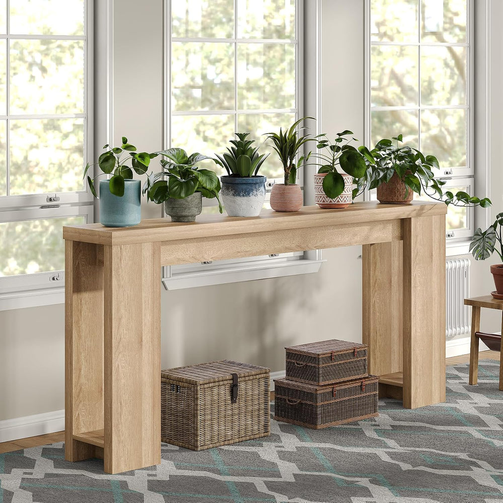 FUSOU 70.9'' Long Console Table, Sofa Table Behind The Couch, Farmhou...