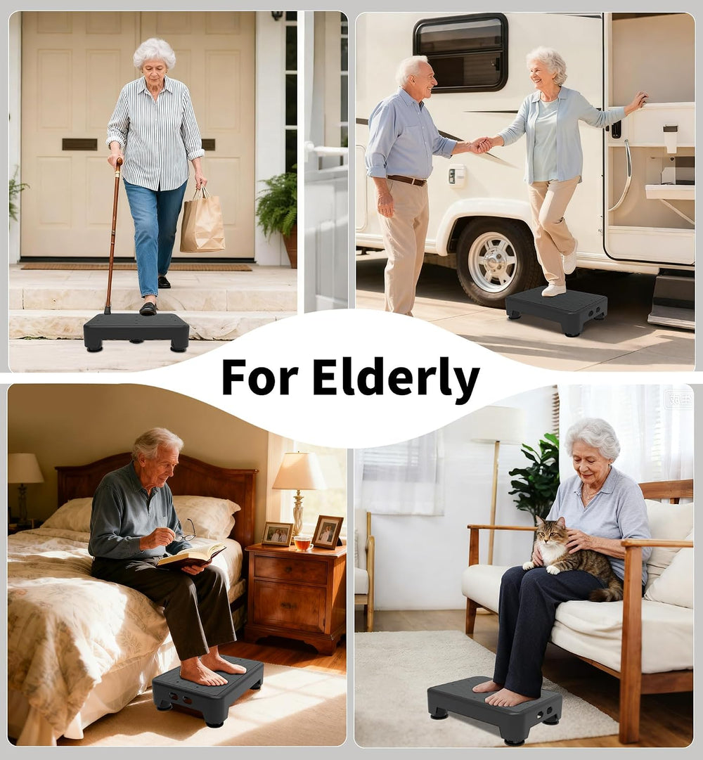 5-Level Adjustable Step Stool, 700 LBS Capacity Safety Bed Step for Seniors, ...