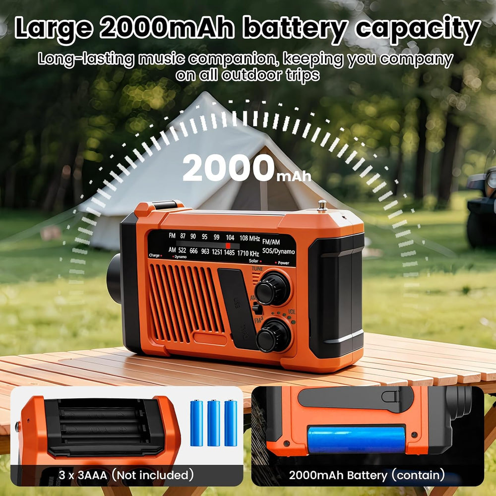 Emergency NOAA Weather Alert Radio, Hand Crank Solar USB Charged AM FM Radio,...