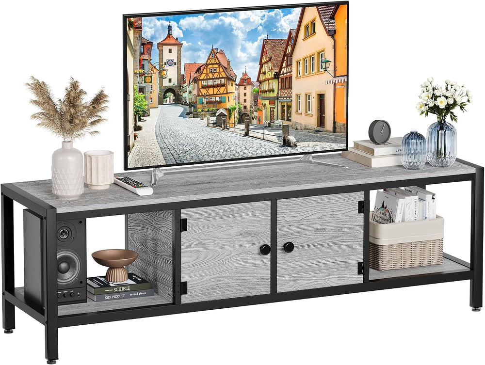 GarveeHome 58 in TV Stand with Storage, Entertainment Center with Adjustable ...