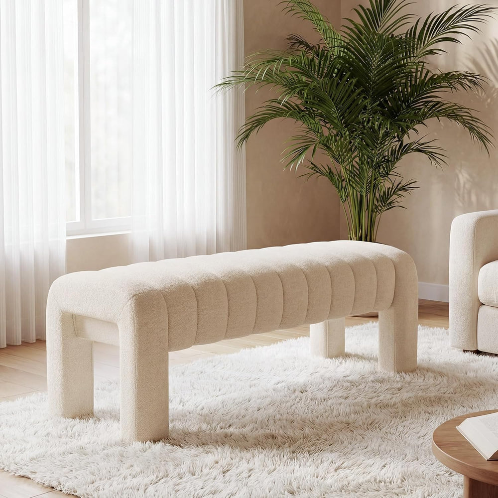 43.3" Bedroom Bench, Upholstered Entryway Bench, Modern End of Bed Ottom...