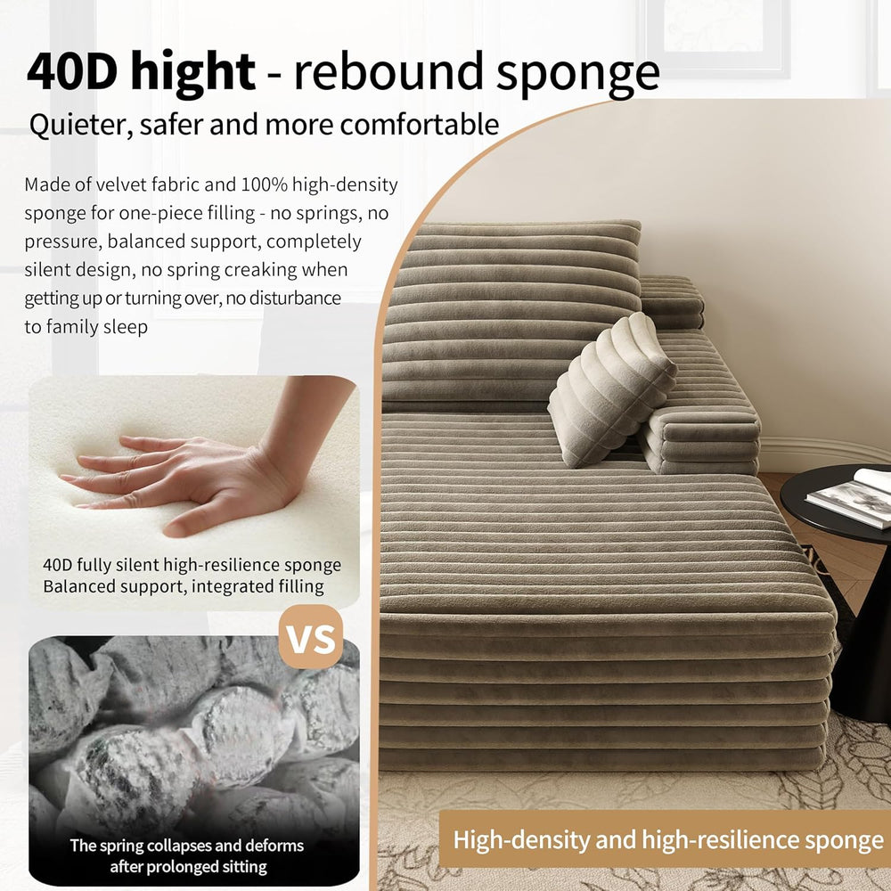 80” Oversized Double Lounge Chaise,Cloud Plush Sofa Bed,Upholstered Cloud Sof...