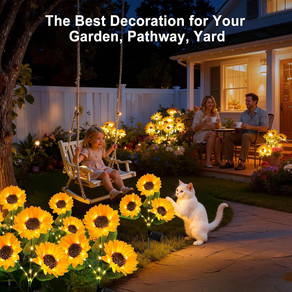 KOOPER Solar Lights Outdoor Decor - Upgraded 8 Pack Solar Garden Lights with ...