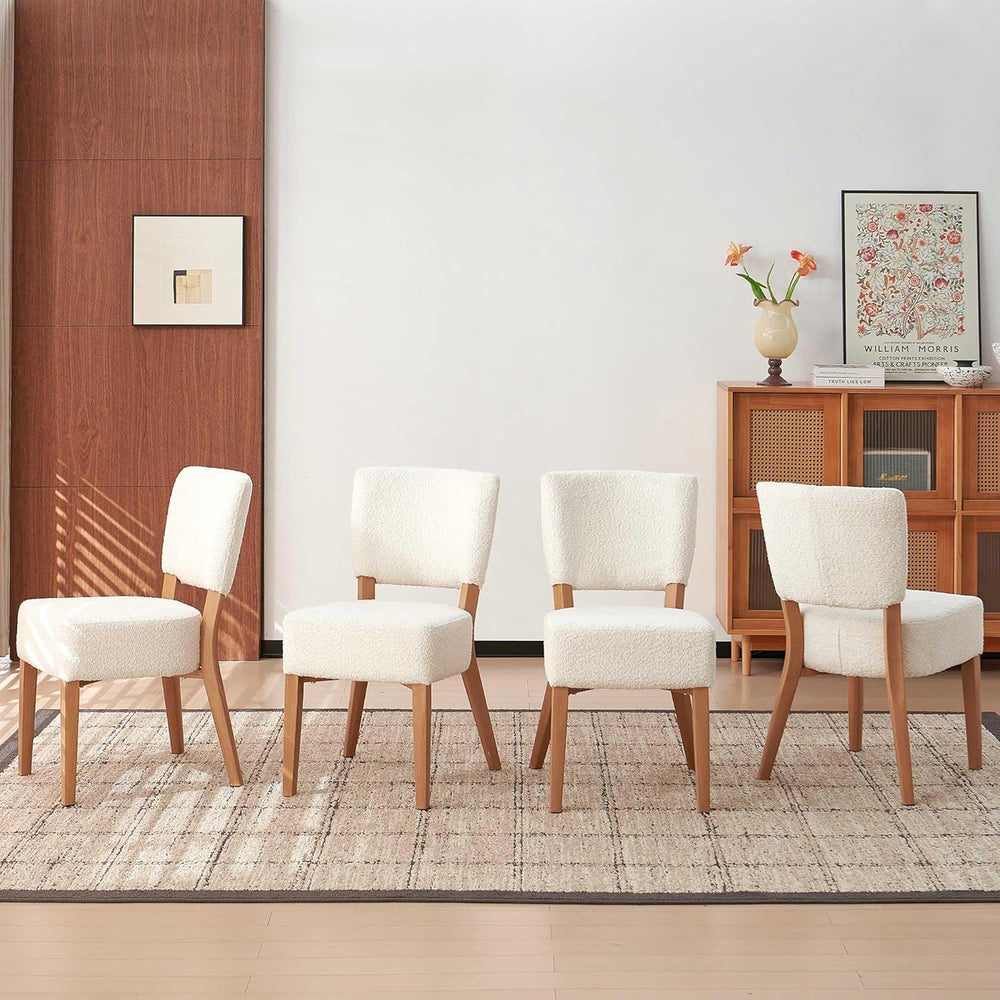 Howtek Modern Dining Chairs Set of 4 with 6.3" Thick Seat Cushions, Spac...