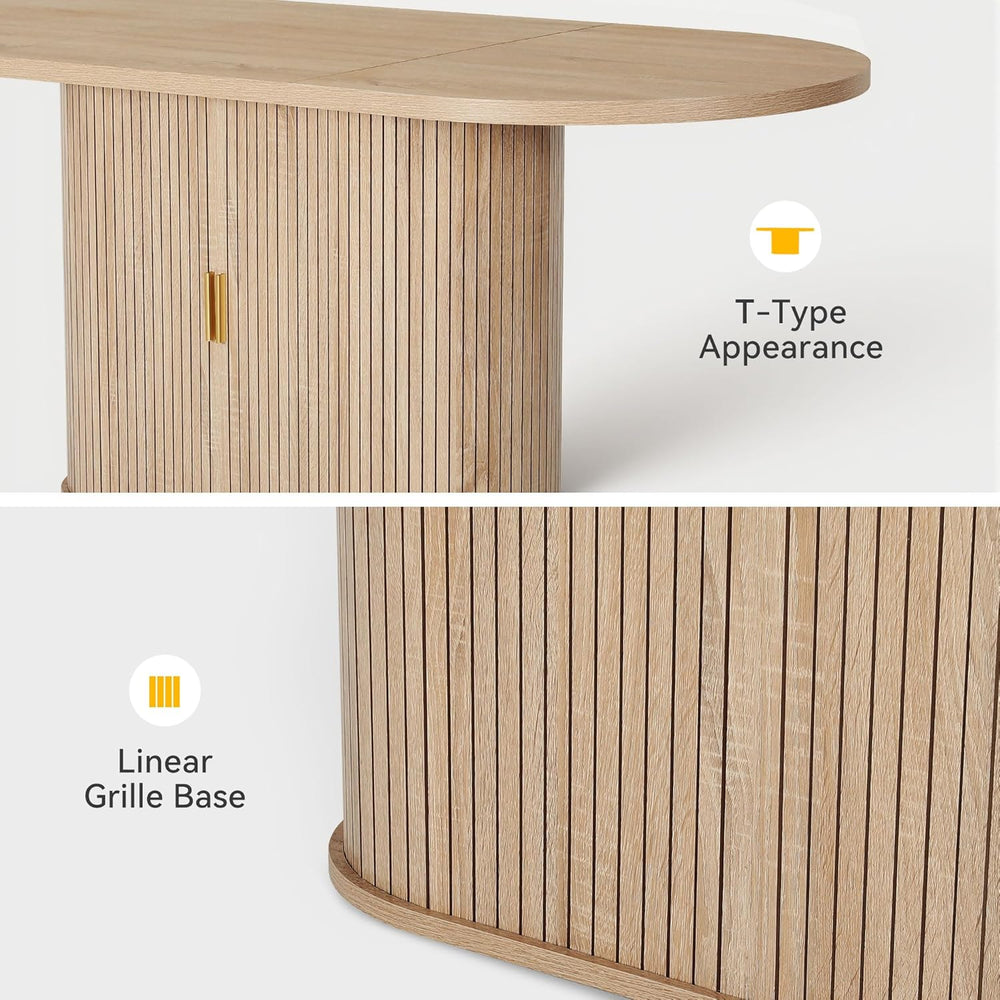 DWVO 70.9" Oval Dining Table for 6-8, Modern T-Shaped Kitchen Table with...
