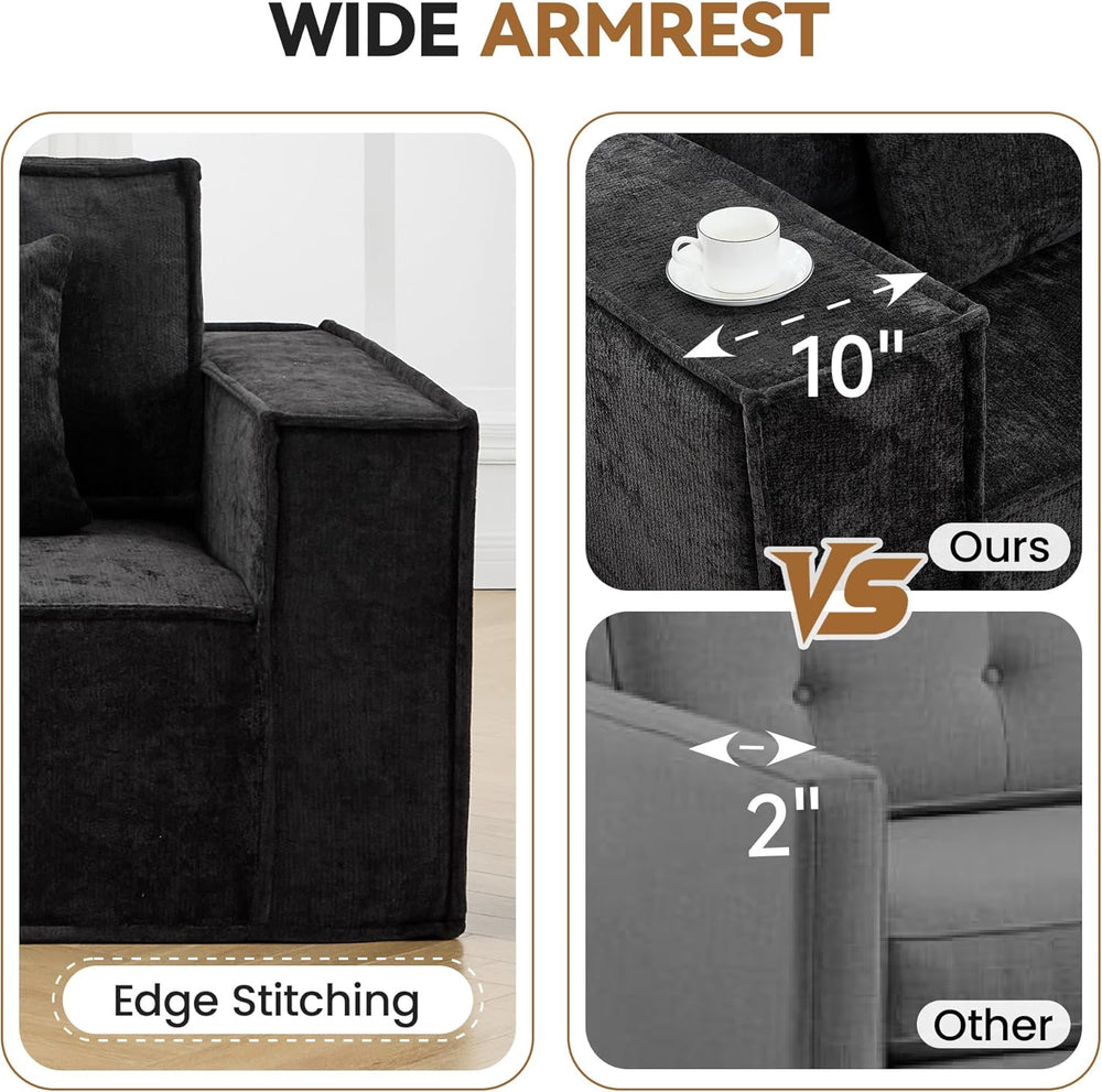167'' Chenille U Shaped Couch, Oversized Modular Sectional 8 Seater S...