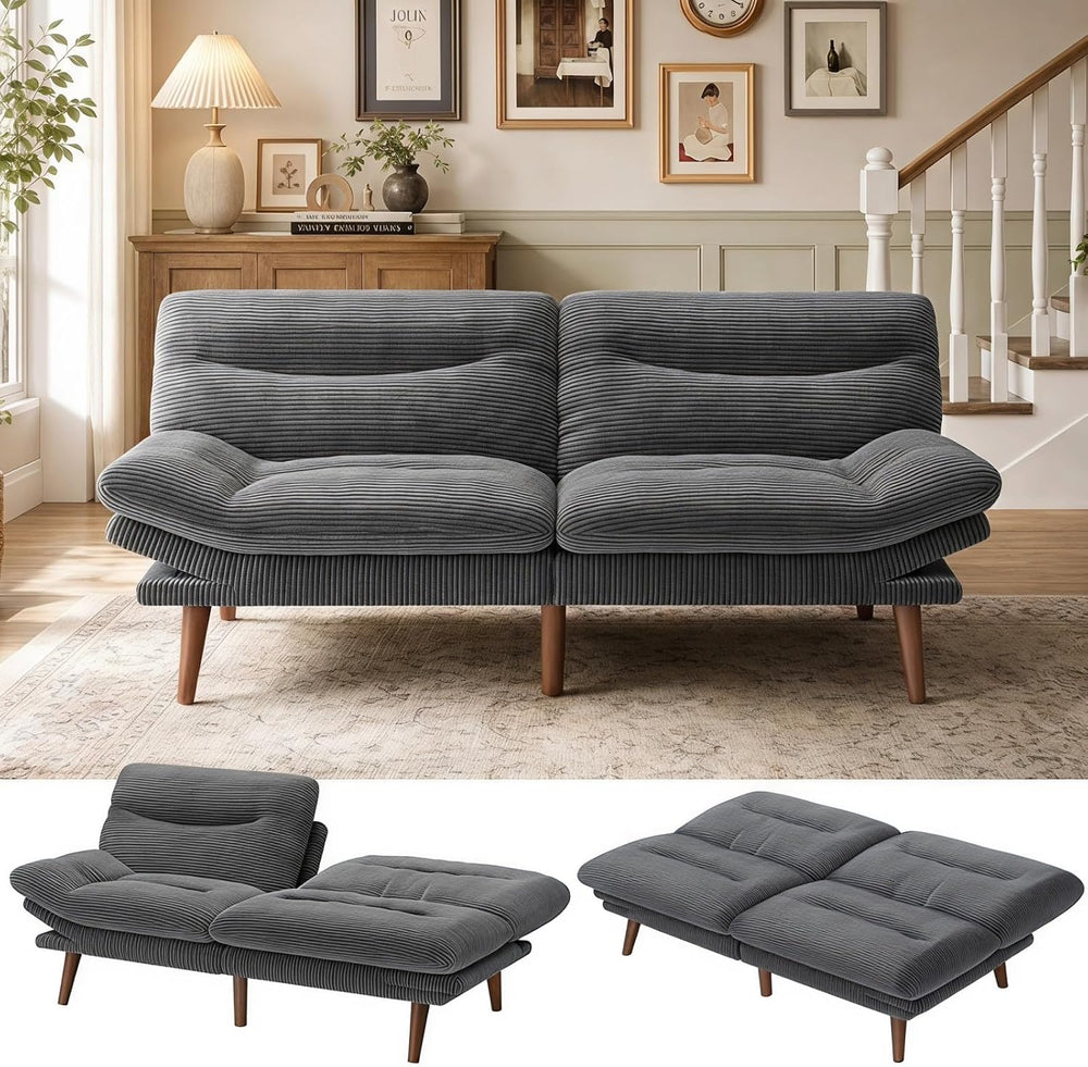 Marsail 66.02" Futon Sofa Bed, Convertible Couch & Sleeper Sofa, Lig...